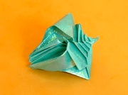Origami Shell - spiral - 4 openings by Toshikazu Kawasaki on giladorigami.com