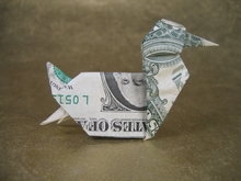 Origami Duck by John Montroll on giladorigami.com