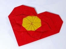 Origami Flower in a heart by Andrey Lukyanov on giladorigami.com