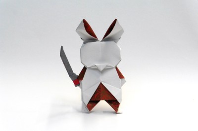 Origami Samurai rabbit by Xabier Sevillano on giladorigami.com