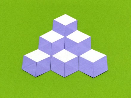 Origami 3D cube illusion by Nick Robinson on giladorigami.com