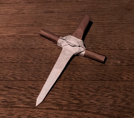 Origami Medieval sword by Jorge Esteban Condore on giladorigami.com