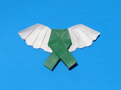 Origami Awareness ribbon angel v2 by Michelle Fung on giladorigami.com