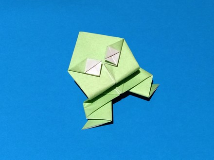 Origami Frog - jumping by Gay Merrill Gross on giladorigami.com