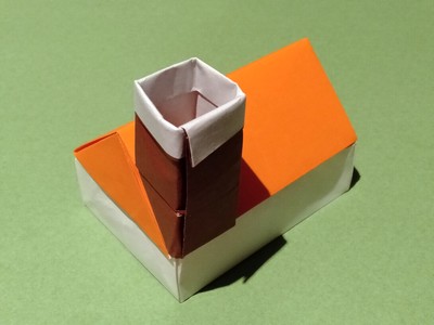 Origami House with chimney by Kunihiko Kasahara on giladorigami.com