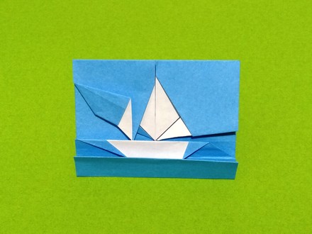 Origami Postcard from the Atlantic coast by Pierre-Yves Gallard on giladorigami.com