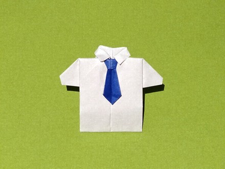 Origami Shirt with tie by Inayoshi Hidehisa on giladorigami.com