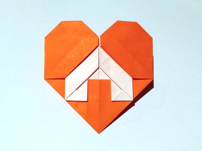Origami Heart and house (Stay at Home) by Hadi Tahir on giladorigami.com