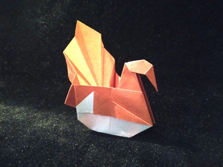 Origami Turkey basket by Gay Merrill Gross on giladorigami.com