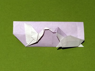 Origami Turtle and crane chopstick wrapper by Inayoshi Hidehisa on giladorigami.com