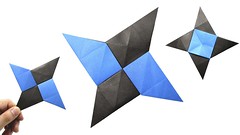 Origami Ninja star bicolor 2 by Roman Diaz on giladorigami.com