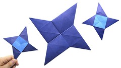 Origami Ninja star bicolor by Roman Diaz on giladorigami.com