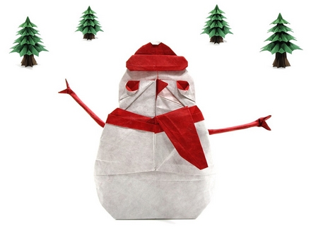 Origami Snowman by Yoo Tae Yong on giladorigami.com