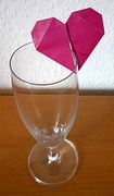 Origami Heart glass marker - my favorite drink by Sandra Afonkina on giladorigami.com