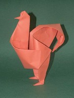 Origami Cock by Jozsef Zsebe on giladorigami.com