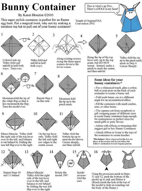 Easy Origami Bunny