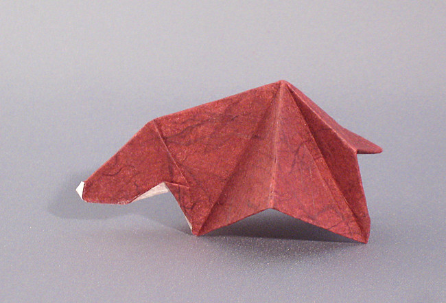 Origami Wild boar by Kunihiko Kasahara folded by Gilad Aharoni