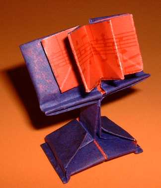 Origami Bookrest with book by Ichiro Kinoshita folded by Gilad Aharoni