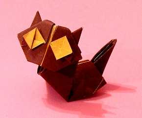 Origami Cat by Kunihiko Kasahara folded by Gilad Aharoni