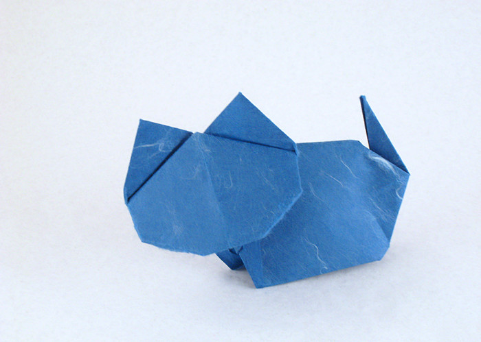 Origami Cat by Kunihiko Kasahara folded by Gilad Aharoni