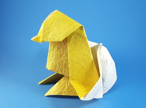 Origami Chick in egg by David Alesanco folded by Gilad Aharoni