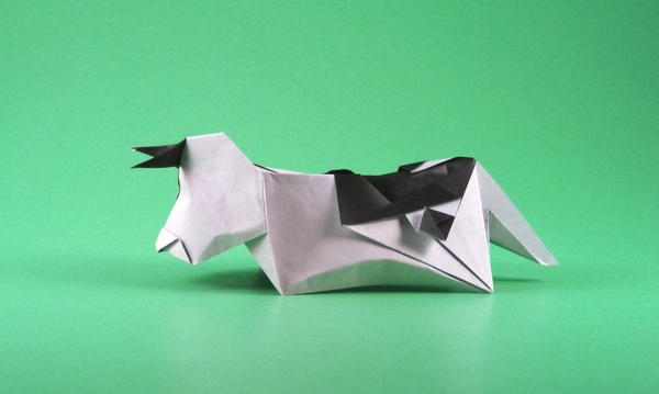 Origami Cow by Yannick Gardin folded by Gilad Aharoni