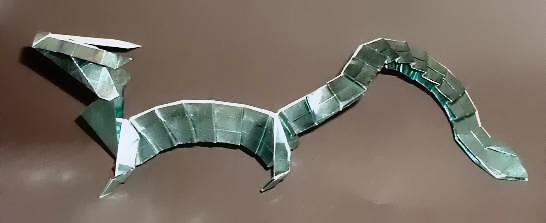 Origami Eastern dragon by Joseph Wu folded by Gilad Aharoni