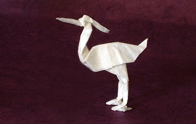 Origami Little egret by Fao Cheung Chung folded by Gilad Aharoni