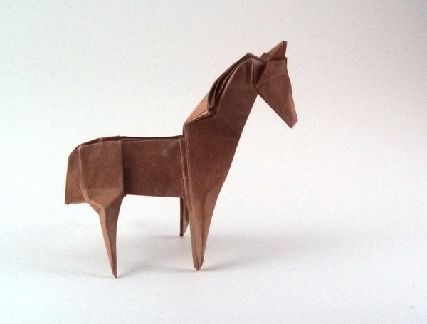 Origami Horse by John Montroll folded by Gilad Aharoni