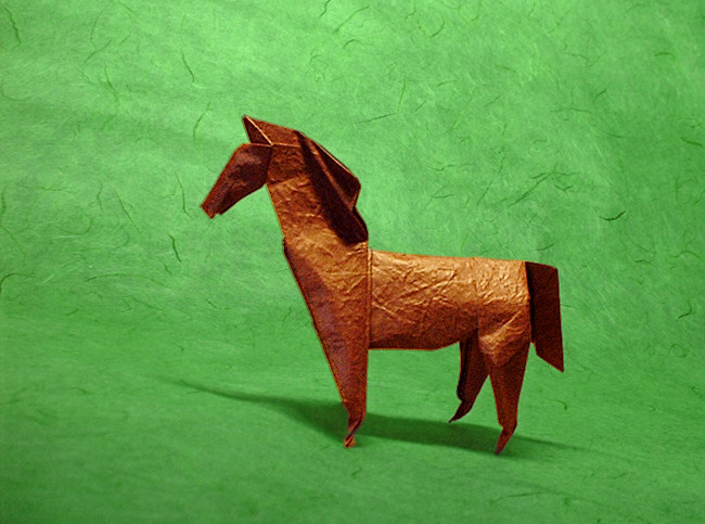 Origami Horse by John Montroll folded by Gilad Aharoni