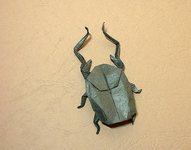 Origami Jambar giant scarab by Fumiaki Kawahata folded by Gilad Aharoni