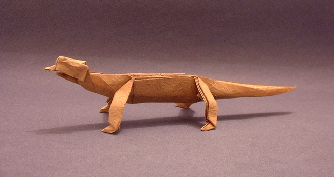 Origami Komodo dragon by Peter Budai folded by Gilad Aharoni