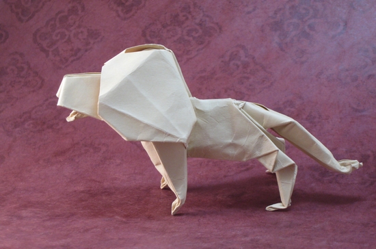 Origami Lion by John Montroll folded by Gilad Aharoni