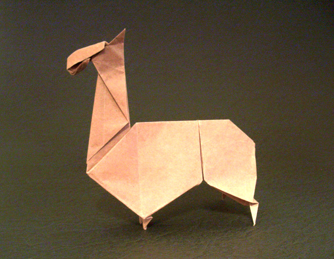 Origami Llama by Kunihiko Kasahara folded by Gilad Aharoni