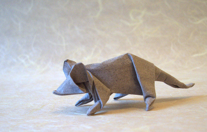 Origami Mouse by John Montroll folded by Gilad Aharoni