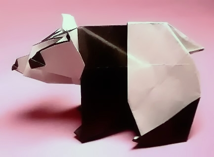 Origami Panda by Fumiaki Kawahata folded by Gilad Aharoni