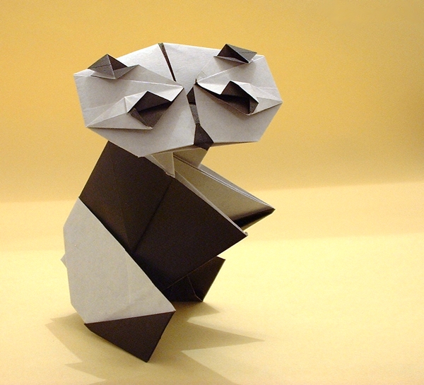 Origami Panda by Fumiaki Kawahata folded by Gilad Aharoni