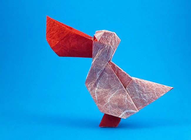 Origami Pelican by Jiahui Li (Syn) folded by Gilad Aharoni
