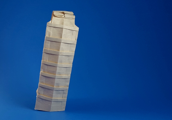 Origami The Leaning Tower of Pisa by Jordan Langerak (Langko) folded by Gilad Aharoni