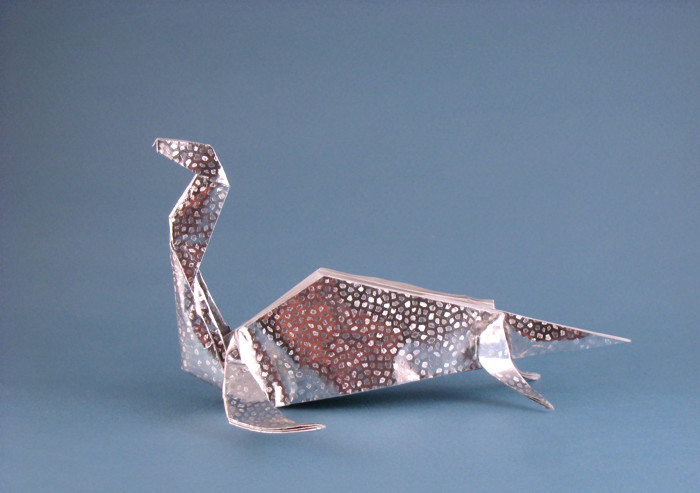 Origami Plesiosaurus by Jun Maekawa folded by Gilad Aharoni