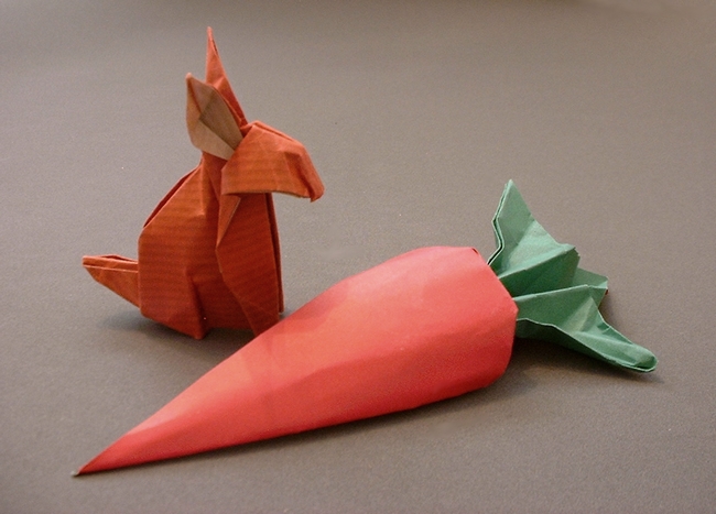 Origami Carrot by Akira Yoshizawa folded by Gilad Aharoni