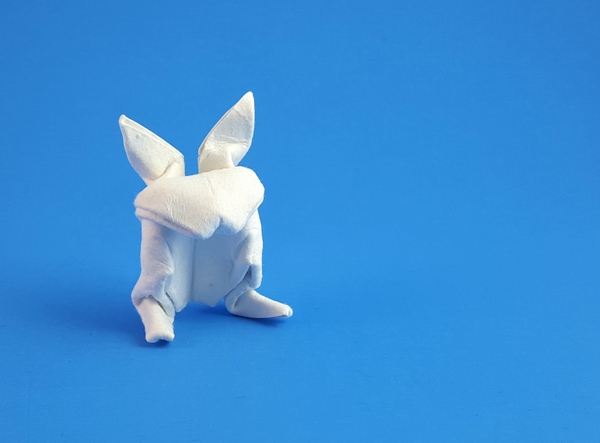 Origami Rabbit - Shy young by Thoki Yenn folded by Gilad Aharoni
