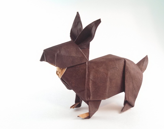 Origami Rabbit by John Montroll folded by Gilad Aharoni