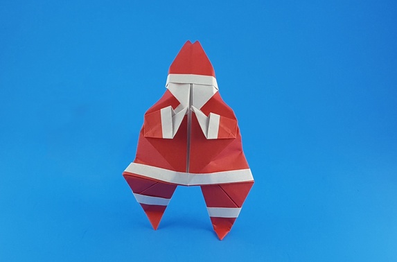 Origami Santa Claus 3 by Francesco Miglionico folded by Gilad Aharoni