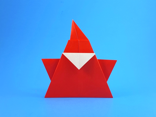 Origami Santa Claus by John Montroll folded by Gilad Aharoni