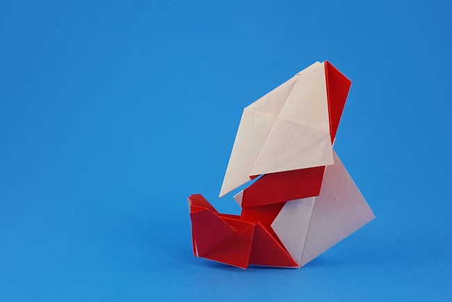 Origami Santa Claus by Katsushi Nosho folded by Gilad Aharoni