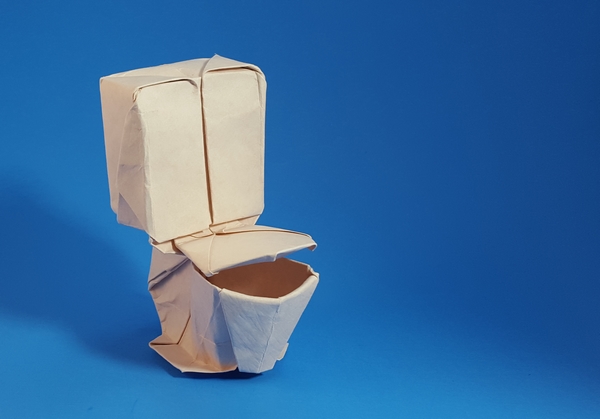 Origami Toilet by Mark Bolitho folded by Gilad Aharoni