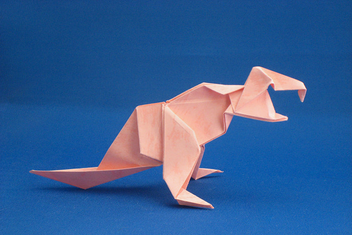 Origami Tyrannosaurus by Kunihiko Kasahara folded by Gilad Aharoni