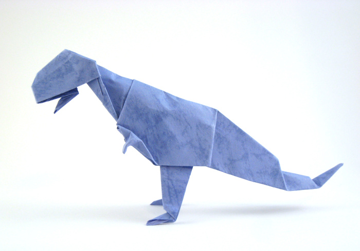 Origami Tyrannosaurus by John Montroll folded by Gilad Aharoni