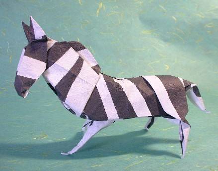 Origami Zebra by Lionel Albertino folded by Gilad Aharoni